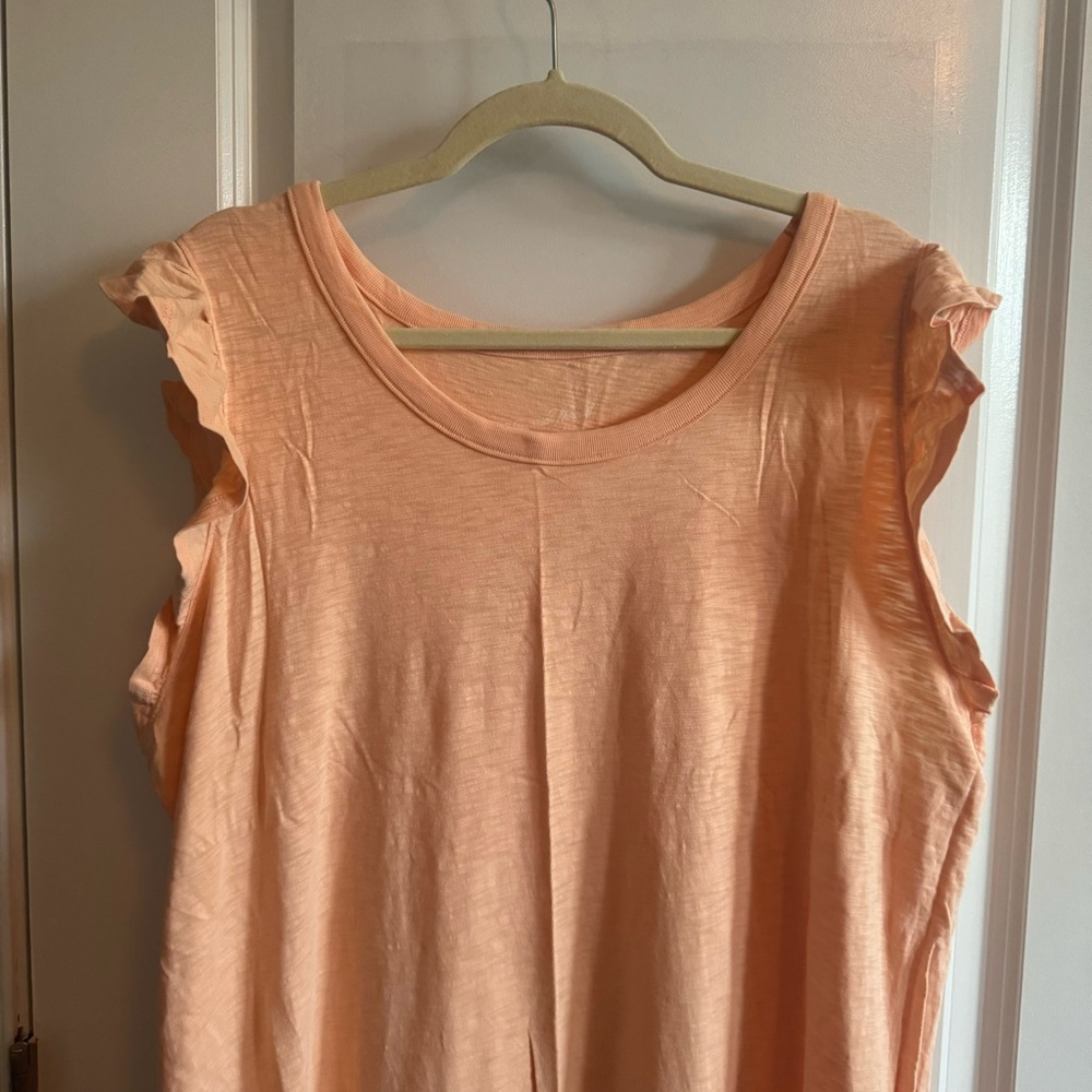 Universal Thread | Women's Cotton Ruffle Tank Dress Coral Size 2X - Picture 7 of 12